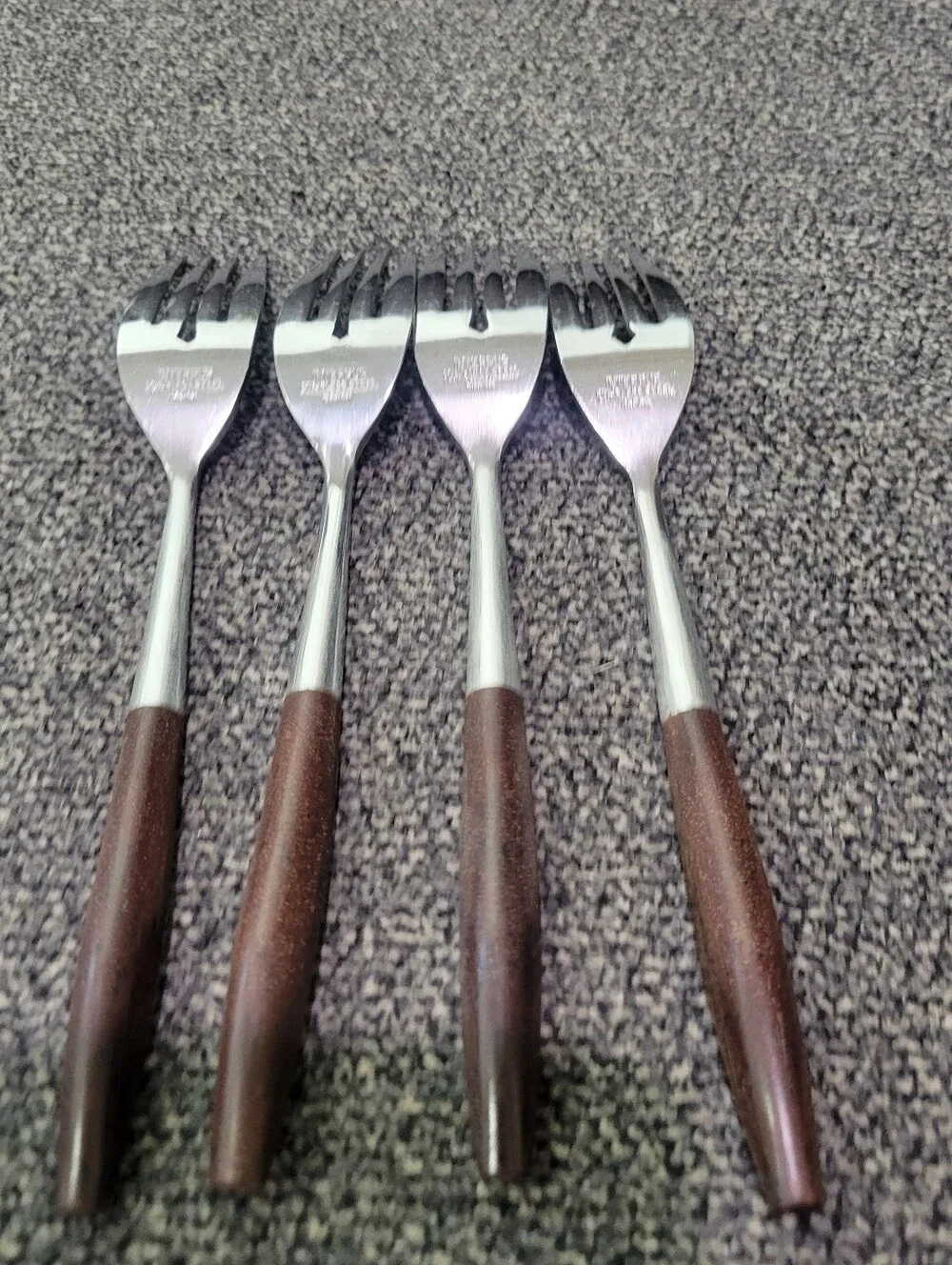 Vintage Interpur Royal Elegance Fork Flatware Stainless Brown Handle Japan